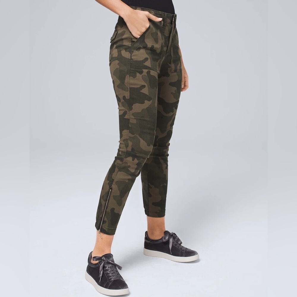 White House Black Market Utility Slim Ankle Pants in Camo